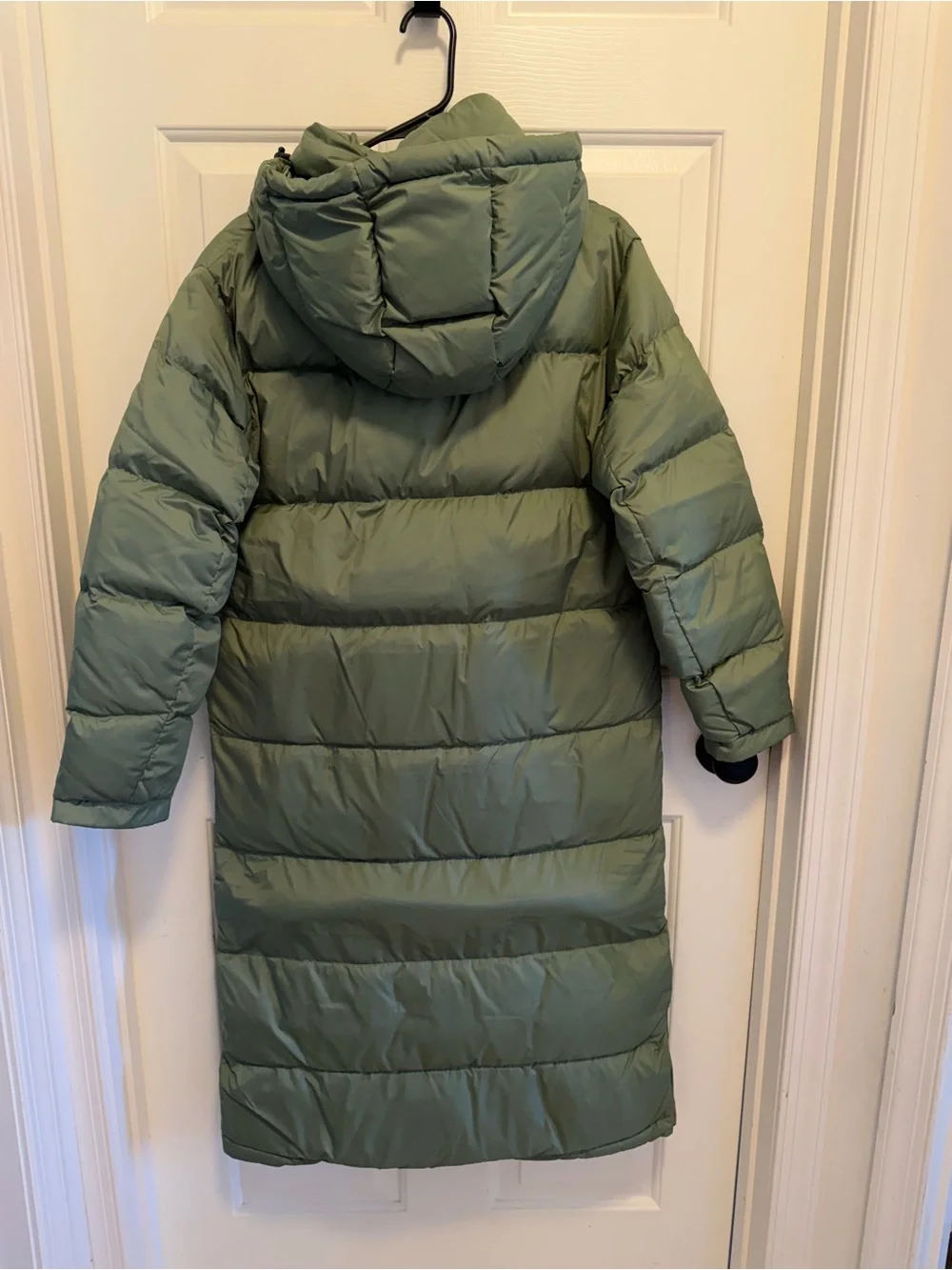 Quince Responsible Down Long Puffer Jacket Sea Spray Green Size Small - Picture 9 of 15